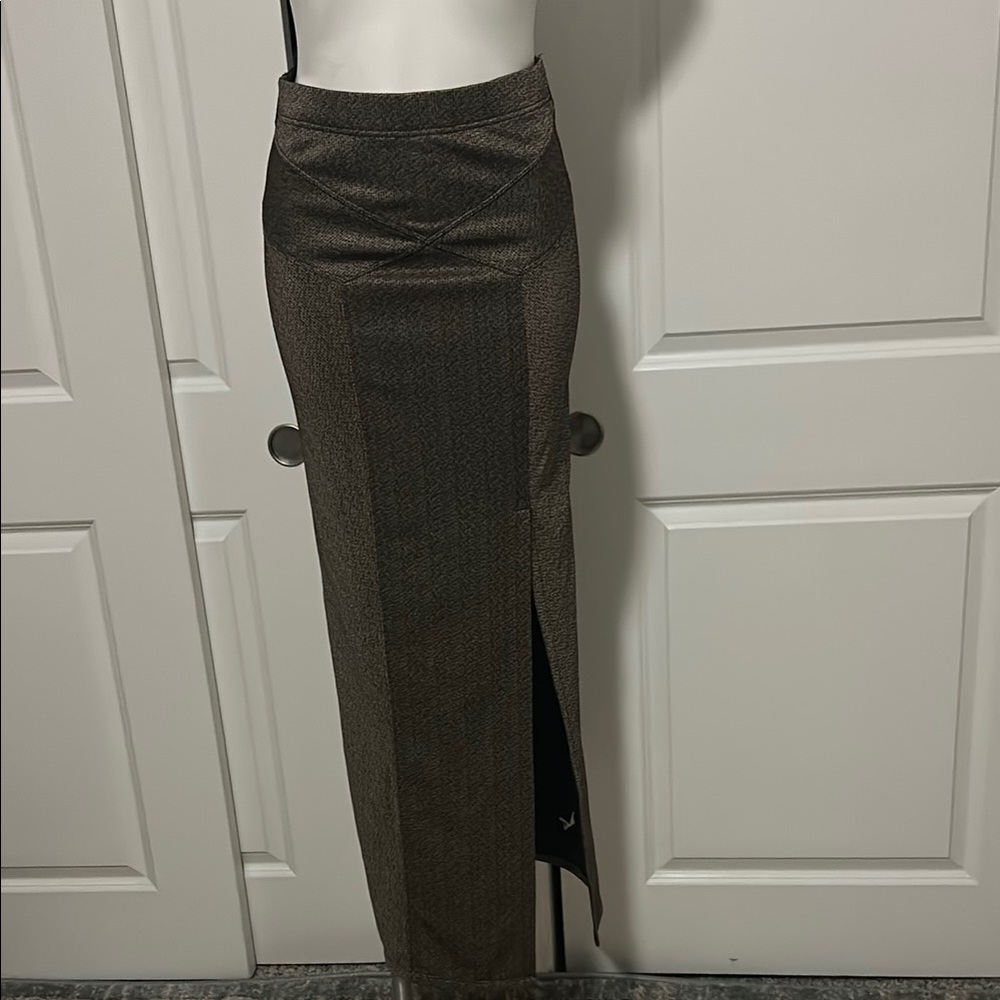 Free People Gray Maxi Pencil Skirt with Slit